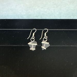 Purple Geometric Sea Glass Earrings